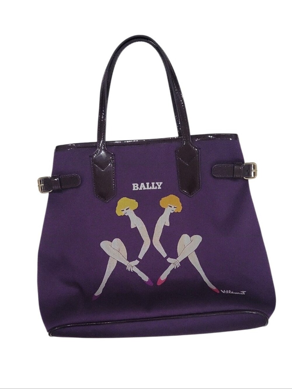 Rare Bally Villemot Vintage Small Tote Switzerland Purple